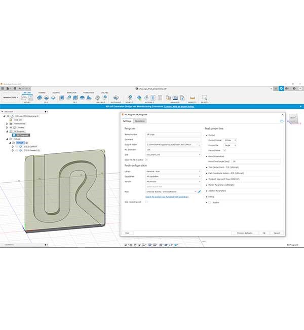 Autodesk Fusion 360 Post-processor for Universal Robots